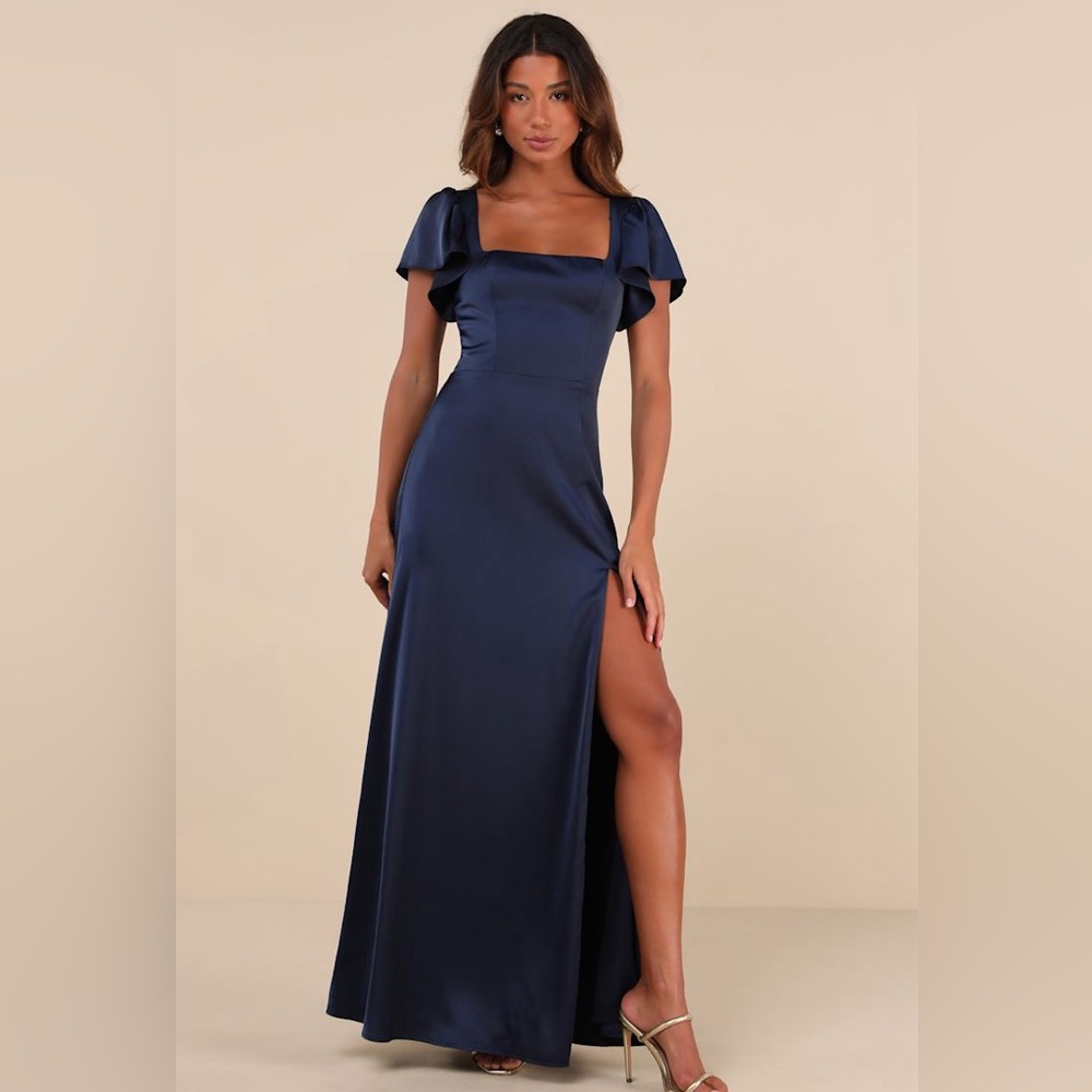 Lulu's Navy Blue Maxi Dress